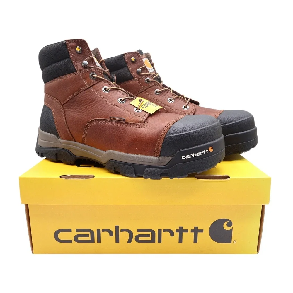 Carhartt CME6355 Work Boots Mens 12 M Brown Leather Waterproof Toe NWT